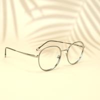 Silver round unisex metal eyeglassess ( eq0001 918308 )