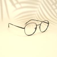 Black round unisex metal eyeglasses (eq0002 918308 )