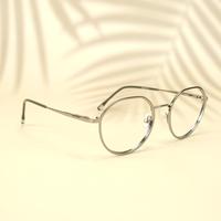 Silver round unisex metal eyeglasses ( eq0004 918310 )