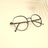 Black round unisex metal eyeglasses (eq0002 918308 )