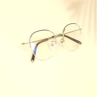 Silver purple round metal eyeglasses for women ( eq0008 78A093 c1 )