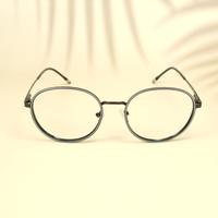 Black round unisex metal eyeglasses (eq0002 918308 )