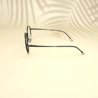 Black round unisex metal eyeglasses (eq0002 918308 )
