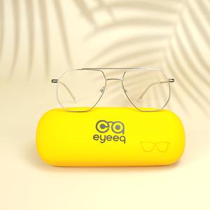 Silver wayfarer unisex metal eyeglasses ( eq0010 161601 )