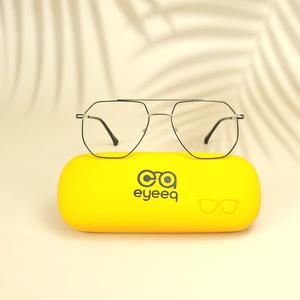 Silver black wayfarer metal eyeglasses ( eq0011 161601 )