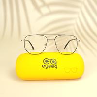 Silver black square unisex metal eyeglasses ( eq0013 161602 )