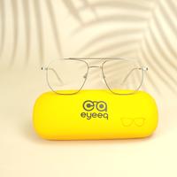 Silver square unisex metal eyeglasses ( eq0014 161602 )