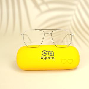 Silver square unisex metal eyeglasses ( eq0014 161602 )