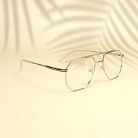 Silver wayfarer unisex metal eyeglasses ( eq0010 161601 )
