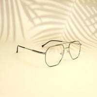 Silver black wayfarer metal eyeglasses ( eq0011 161601 )