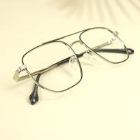 Silver black square unisex metal eyeglasses ( eq0013 161602 )