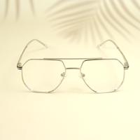 Silver wayfarer unisex metal eyeglasses ( eq0010 161601 )