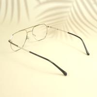 Silver black wayfarer metal eyeglasses ( eq0011 161601 )