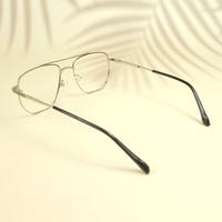 Silver black square unisex metal eyeglasses ( eq0013 161602 )