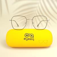 Silver black square unisex metal eyeglasses ( eq0017 35069 )