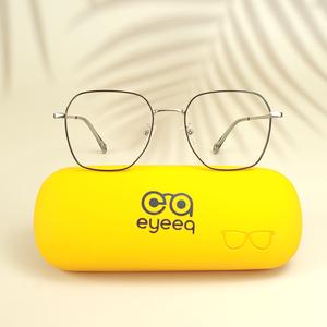 Silver black square unisex metal eyeglasses ( eq0017 35069 )