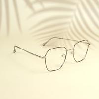 Silver black square unisex metal eyeglasses ( eq0017 35069 )