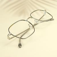 Silver black square unisex metal eyeglasses ( eq0017 35069 )