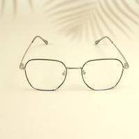 Silver black square unisex metal eyeglasses ( eq0017 35069 )