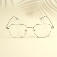 Silver square unisex metal eyeglasses ( eq0018 35069 )