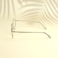 Silver black square unisex metal eyeglasses ( eq0017 35069 )