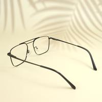 Black square unisex metal eyeglasses ( eq0020 35091 )