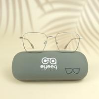 Silver square unisex metal eyeglasses ( eq0022 35006 )