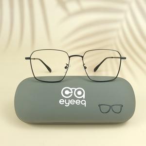 Black square unisex metal eyeglasses ( eq0023 35006 )