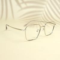Silver square unisex metal eyeglasses ( eq0022 35006 )