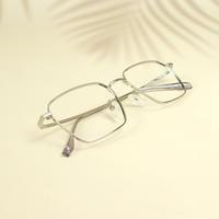 Silver square unisex metal eyeglasses ( eq0022 35006 )