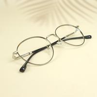 Silver black round unisex metal eyeglasses ( eq0024 35045 )