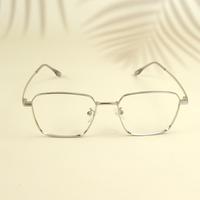 Silver square unisex metal eyeglasses ( eq0022 35006 )