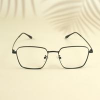 Black square unisex metal eyeglasses ( eq0023 35006 )
