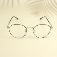 Silver black round unisex metal eyeglasses ( eq0024 35045 )