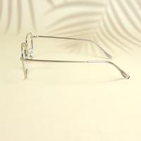 Silver square unisex metal eyeglasses ( eq0022 35006 )