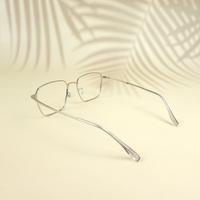 Silver square unisex metal eyeglasses ( eq0022 35006 )