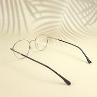 Silver black round unisex metal eyeglasses ( eq0024 35045 )