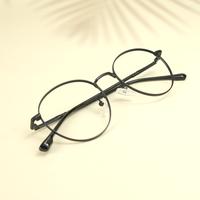 Black round unisex metal eyeglasses ( eq0027 35045 )