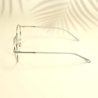 Silver round unisex metal eyeglasses ( eq0025 35045 )