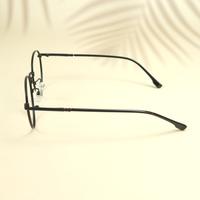 Black round unisex metal eyeglasses ( eq0027 35045 )