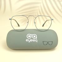 Grey silver round unisex metal eyeglasses ( eq0033 66603 )