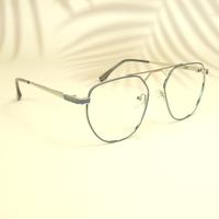 Grey silver round unisex metal eyeglasses ( eq0033 66603 )