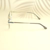 Grey silver round unisex metal eyeglasses ( eq0033 66603 )