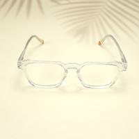 White square unisex sheet eyeglasses ( eq0043 6602 )