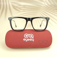 Black white square unisex sheet eyeglasses ( eq0065 31016 )