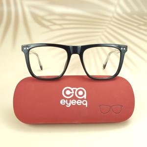 Black white square unisex sheet eyeglasses ( eq0065 31016 )