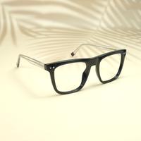 Black white square unisex sheet eyeglasses ( eq0065 31016 )