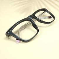Black white square unisex sheet eyeglasses ( eq0065 31016 )