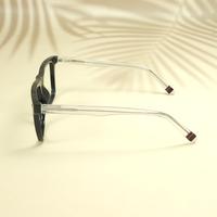 Black white square unisex sheet eyeglasses ( eq0065 31016 )