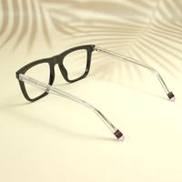Black white square unisex sheet eyeglasses ( eq0065 31016 )